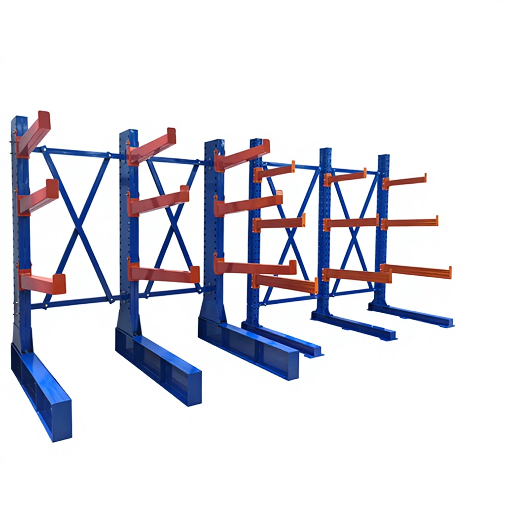 Single/Double Side Heavy Duty Cantilever Rack System Warehouse Storage Long Item Pipes Lumber Steel with Adjustable Arm Rack