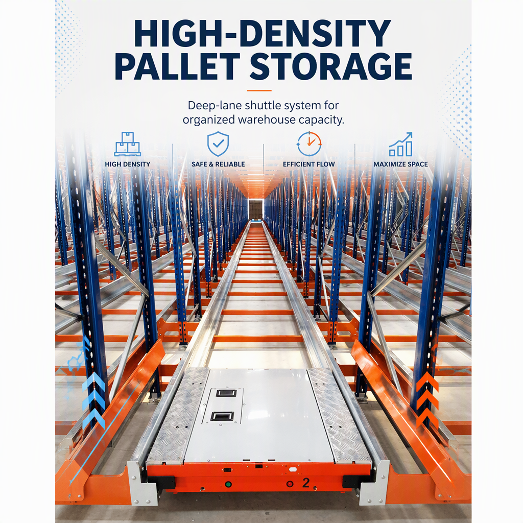 High-Density Shuttle Rack System Asrs 4 Way Shuttle Racking Heavy Duty Pallet Shuttle Racking