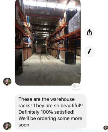 Completed warehouse racking system