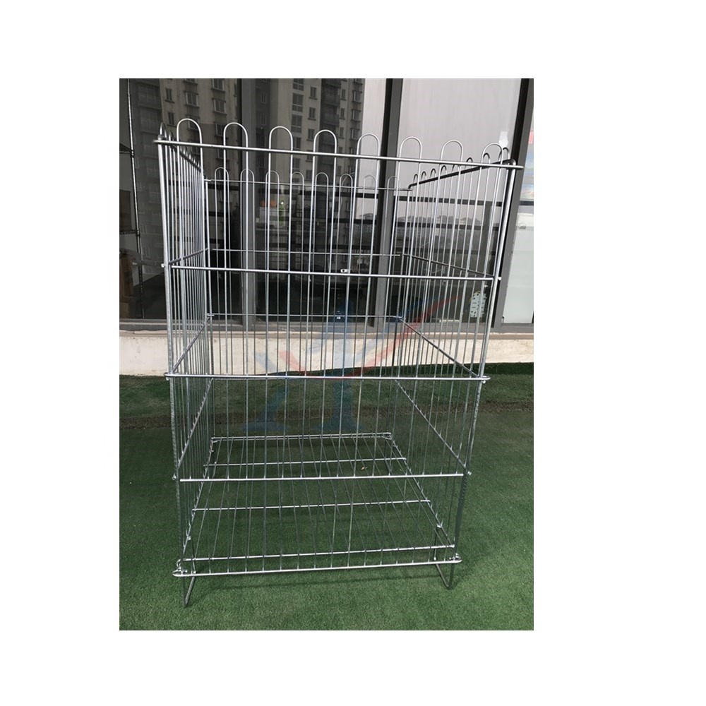Light Duty Galvanized Steel Wire Shelving Collapsible Small Wire Rack with 50kg Load Capacity