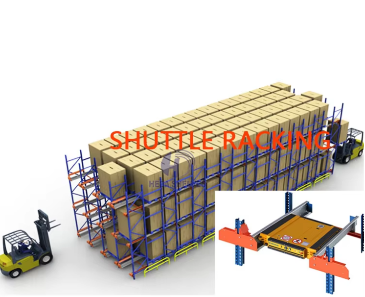 High-Density Shuttle Rack System Asrs 4 Way Shuttle Racking Heavy Duty Pallet Shuttle Racking