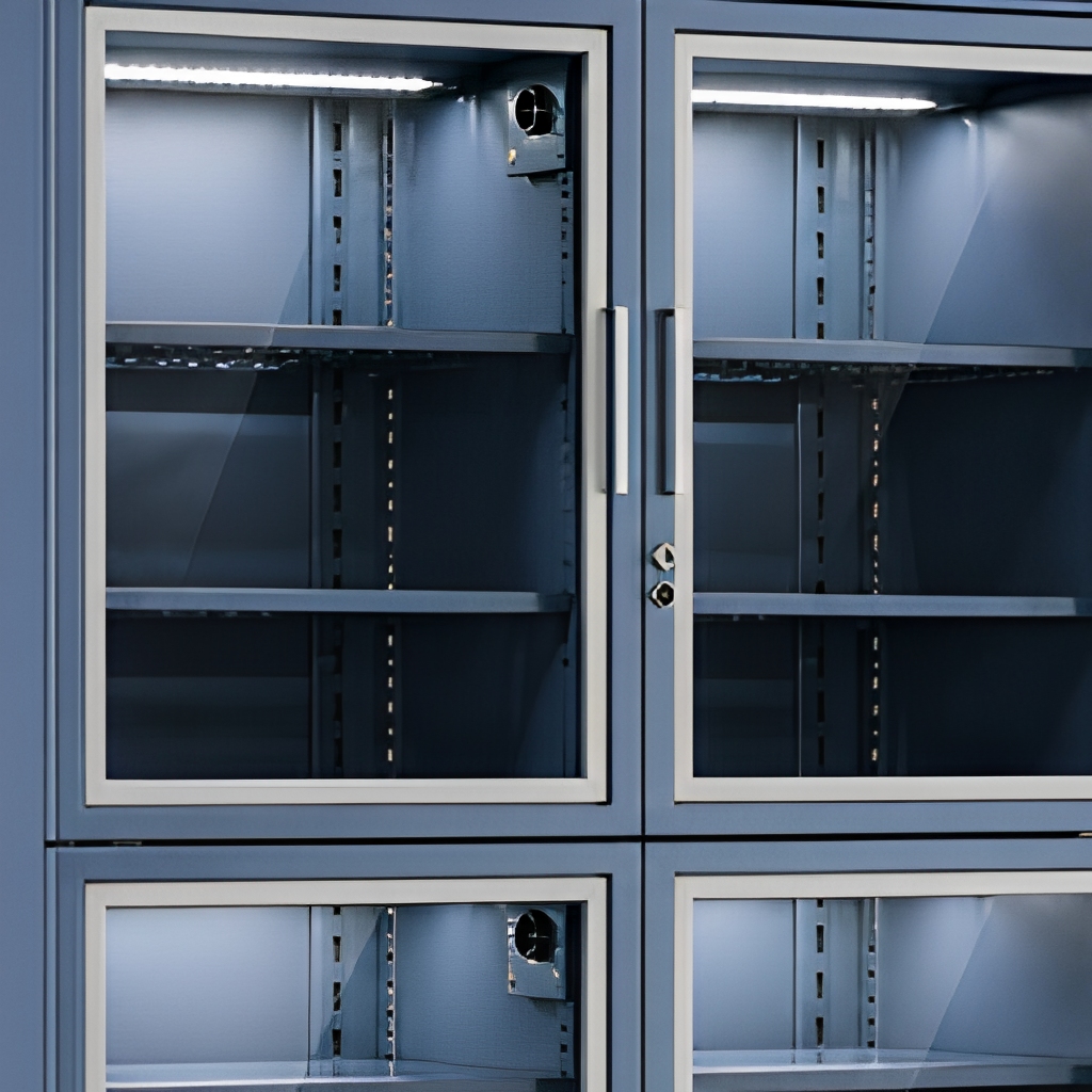 4 Door 220V Nitrogen Storage Cabinet Ultra Low Humidity ESD Safe Shelves Digital Control Moisture Sensitive Semiconductor IC PCB