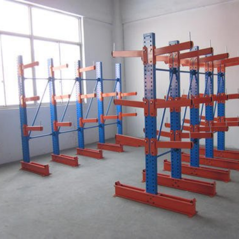 Heavy Duty Cantilever Racking Q235 Steel Upright Construction Timber Lumber Factory Storage