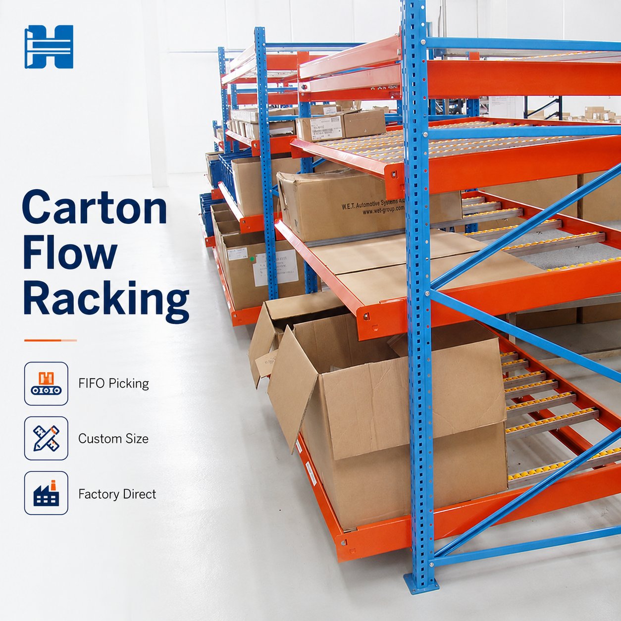 Carton Flow Rack Gravity Flow Engineering Procurement Commercial Facility Distribution Center Project Configuration