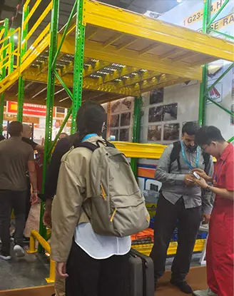 Exhibition booth design for warehouse storage equipment