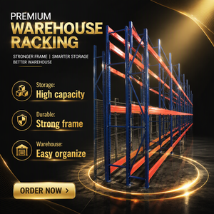 650KGS Layer Heavy Duty Steel Beam Racking Adjustable Detachable Powder Coated Blue Orange Warehouse Storage System