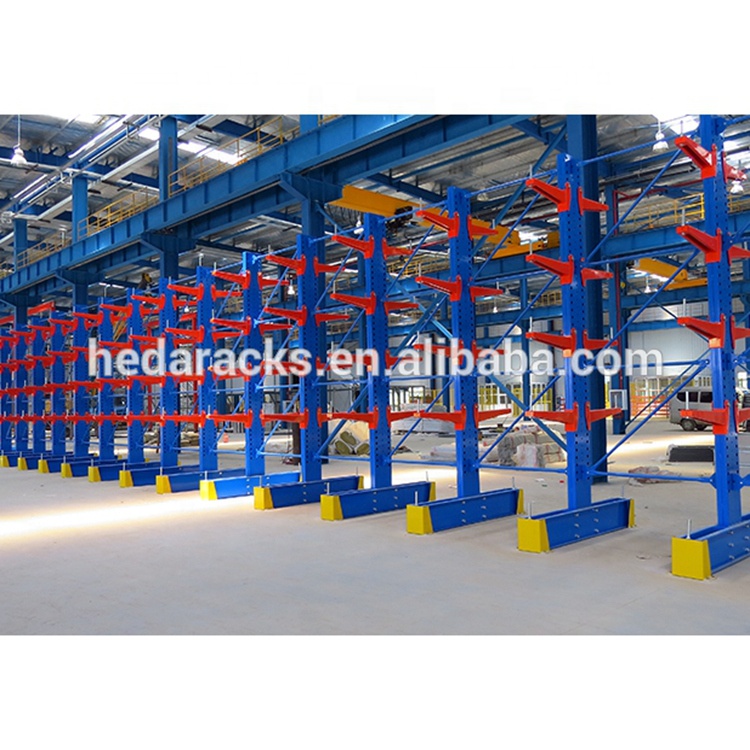 Estanterias-cantilever-de-ocasion 1 Ton 2 Ton 5 Cantilever Pipe Storage Customized Warehouse Racking System Cantilever Rack