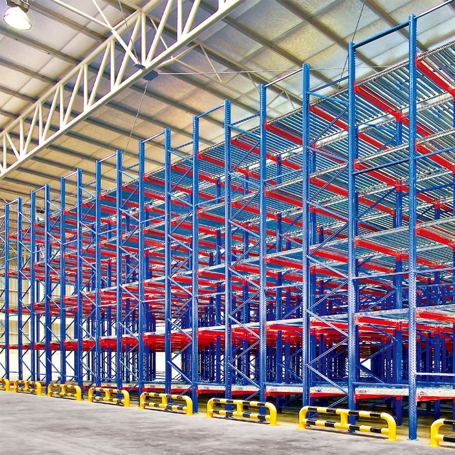 Industrial Steel Gravity Racking First in First Out Adjustable Roller Track Warehouse Storage Shelving Powder Coated High Duty