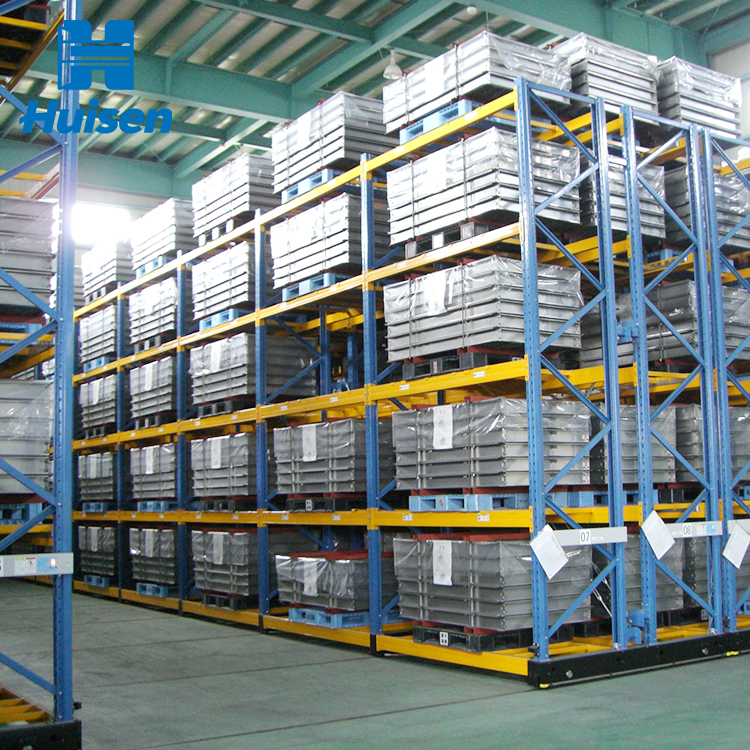 Industrial Automatic Cold Rolled Steel Mobile Pallet Racking Warehouse Shelves Mobile Rack System for Cold Room Storage