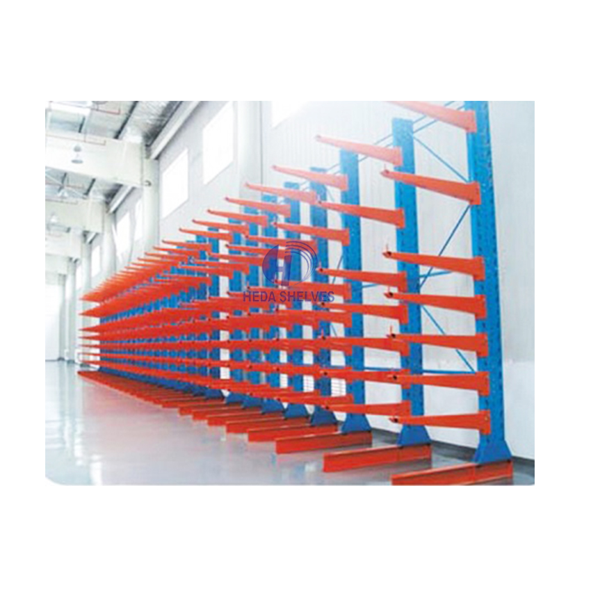 HEDA Heavy Duty Storage Warehouse Racks Cantilever Racking System for Large Item Storage Lumber Steel Beams Metal Pipes