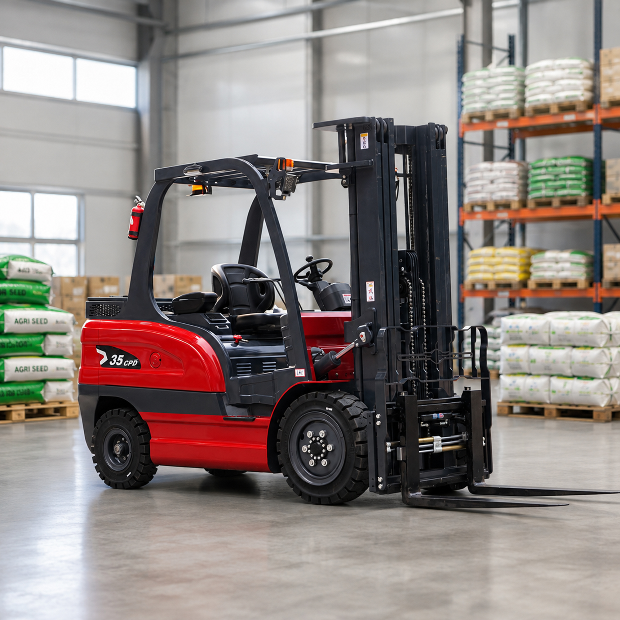 3 Ton 4 Ton 5 Ton Counterbalanced Warehouse Lift Truck With 80V System CE ISO Approved Heavy Duty Electric Forklift