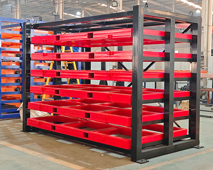 Herochu Forklift Type Drive-In Pallet Rack 6-Layer Anti-Rust Powder Coated Metal Sheet Storage Shelves Wheels Customizable