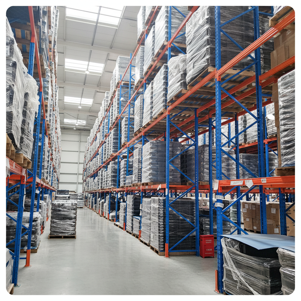 Heavy Duty Pallet Racking System Blue Upright Orange Beam Warehouse Storage Shelving for Cargo Pallet Storage