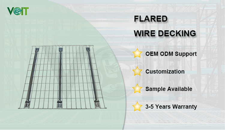 Factory Direct Price Steel Wire Mesh Decking Flared Channel Rack Shelving for Industrial Storage
