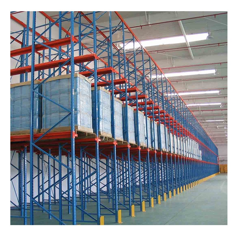 [Rongle] 2-Layer Steel Through-Aisle Drive-In Heavy-Duty Warehouse Shelving System (Blue/Red)