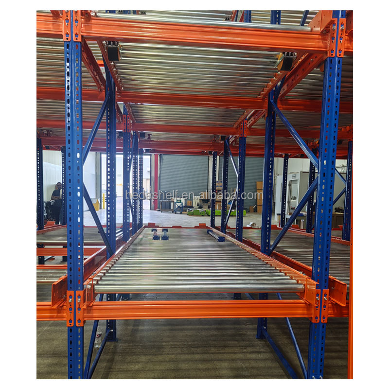 Heda Manufacturer Wholesale Heavy Duty Steel Gravity Flow Rack Customizable Warehouse Racking System FIFO