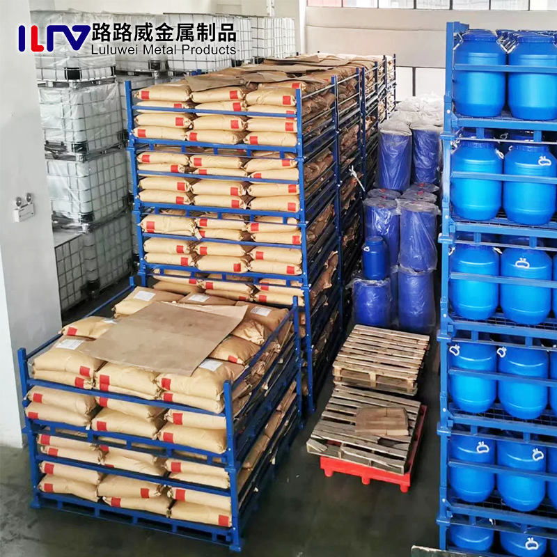 Warehouse Stackable Pallet Frame Q235 Steel Collapsible Stacking Rack Pallet