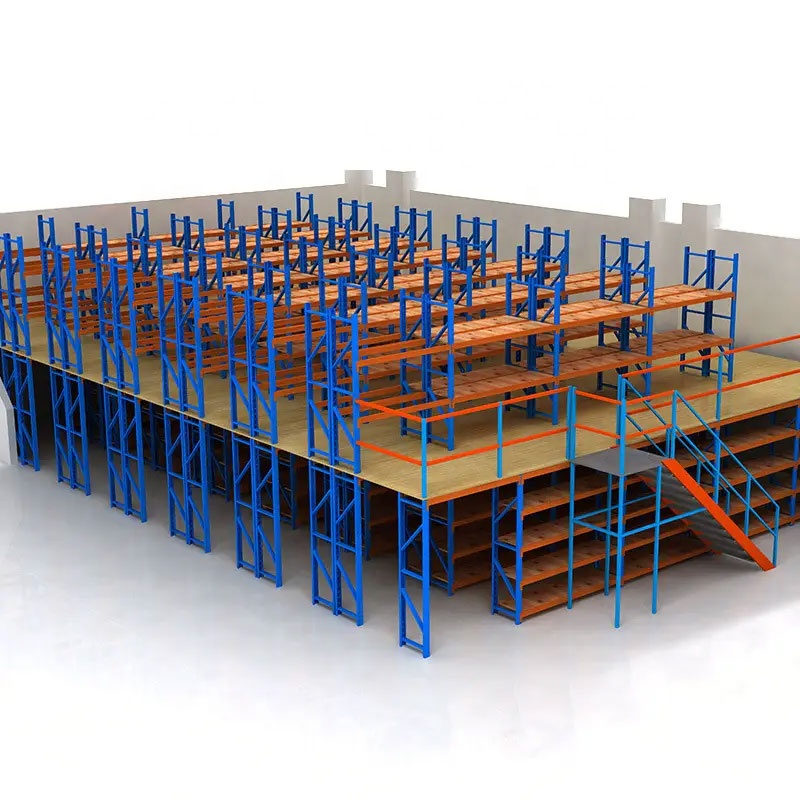 Steel Heavy Duty Adjustable Customizable Corrosion Protected Modular Mezzanine Floor Platform Rack System Industrial Warehouse