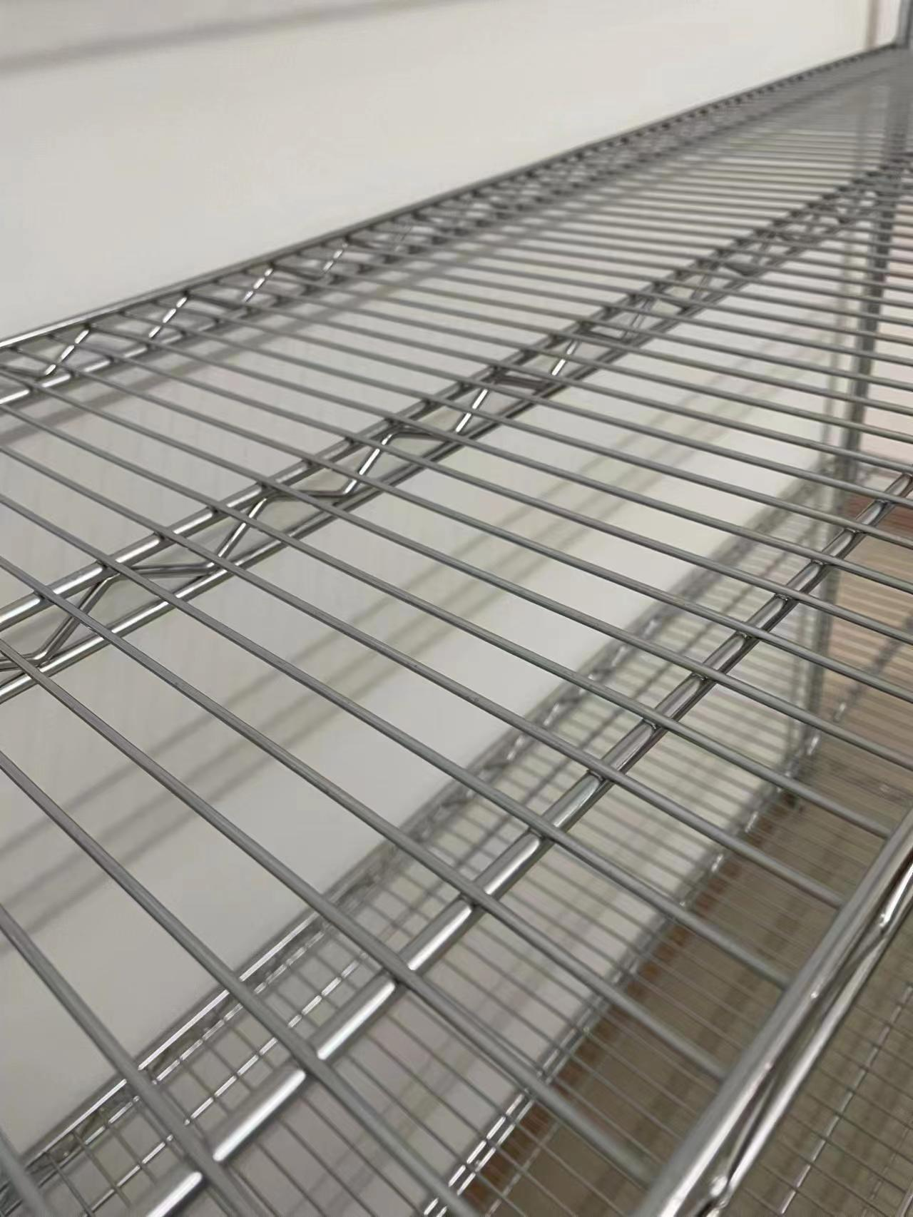 Heavy Duty Industrial Metal Wire Shelving 4mm Thickness 100kg Load Screw Assembly Warehouse Storage Rack