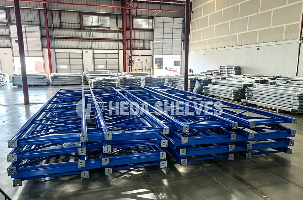 Warehouse racking on-site installation step 1