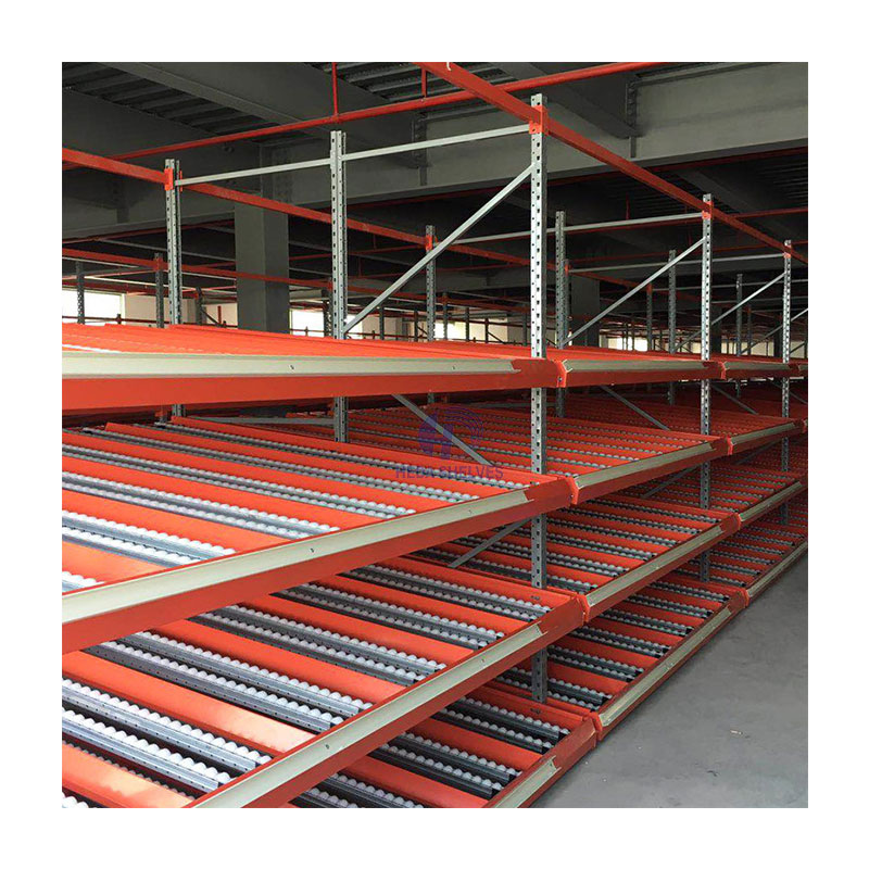 Ebb And Flow Vertical Rack Pallet Flow Racking Track Customized Gravity Carton Flow Racking System