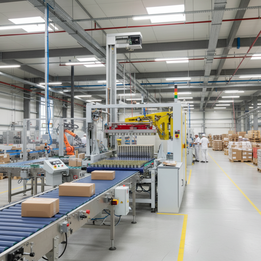 TRAPO Efficient Palletizer For Cans Focused On Packaging Line Transport Safety