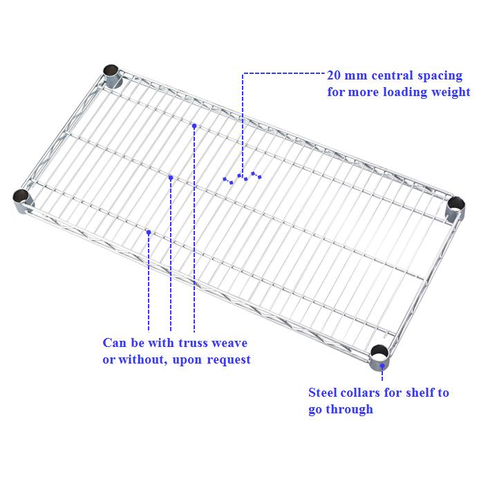 36 X 18 X 72 Inch 5 Tiers Industrial Chrome Wire Shelf Commercial Wire Shelving on Casters