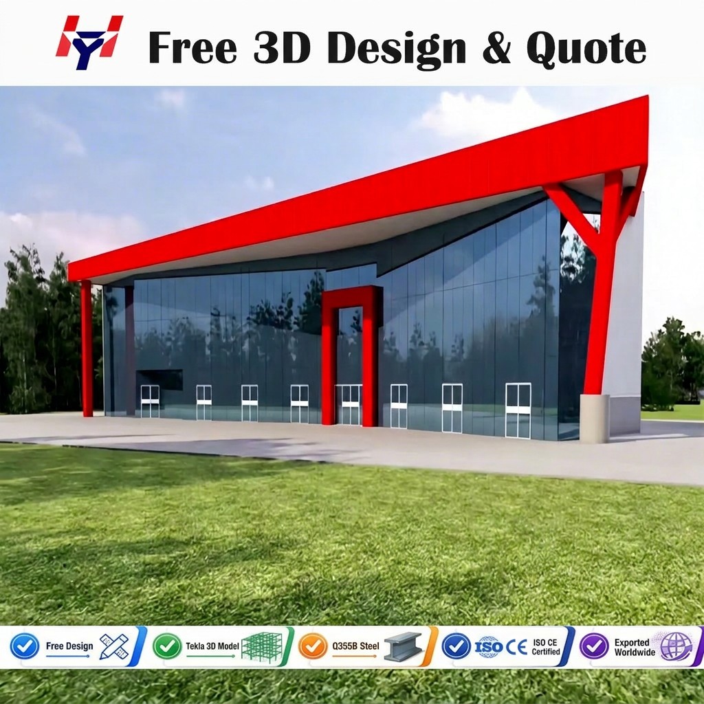 Prefabricated Steel Warehouse Building Raw Material Storage Factory Workshop Large Span Steel Frame Construction