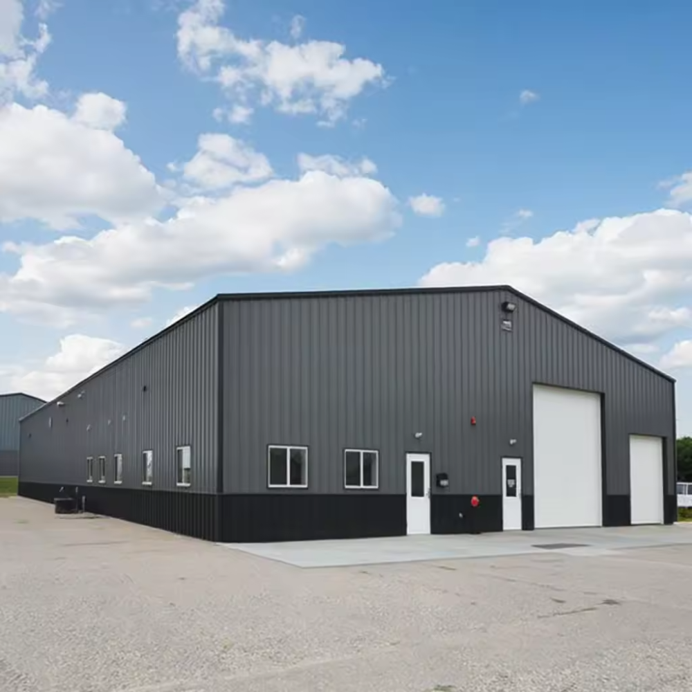 1000sqm Quick-build Prefabricated Steel Structure Warehouse High-strength Wind-resistant Industrial Metal Workshop Shed