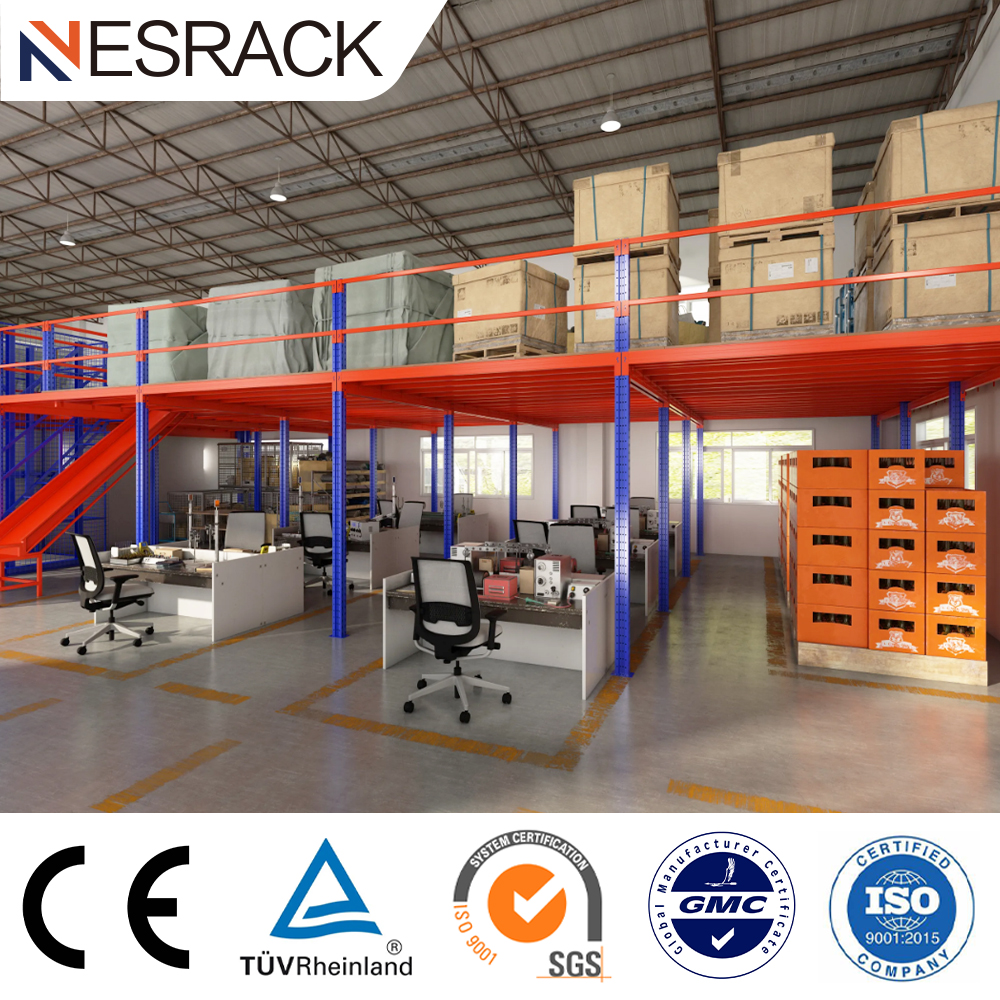 Custom Racking System Warehouse Storage Rack Second Floor Platform Heavy Duty Mezzanine Floor Steel Mezzanine