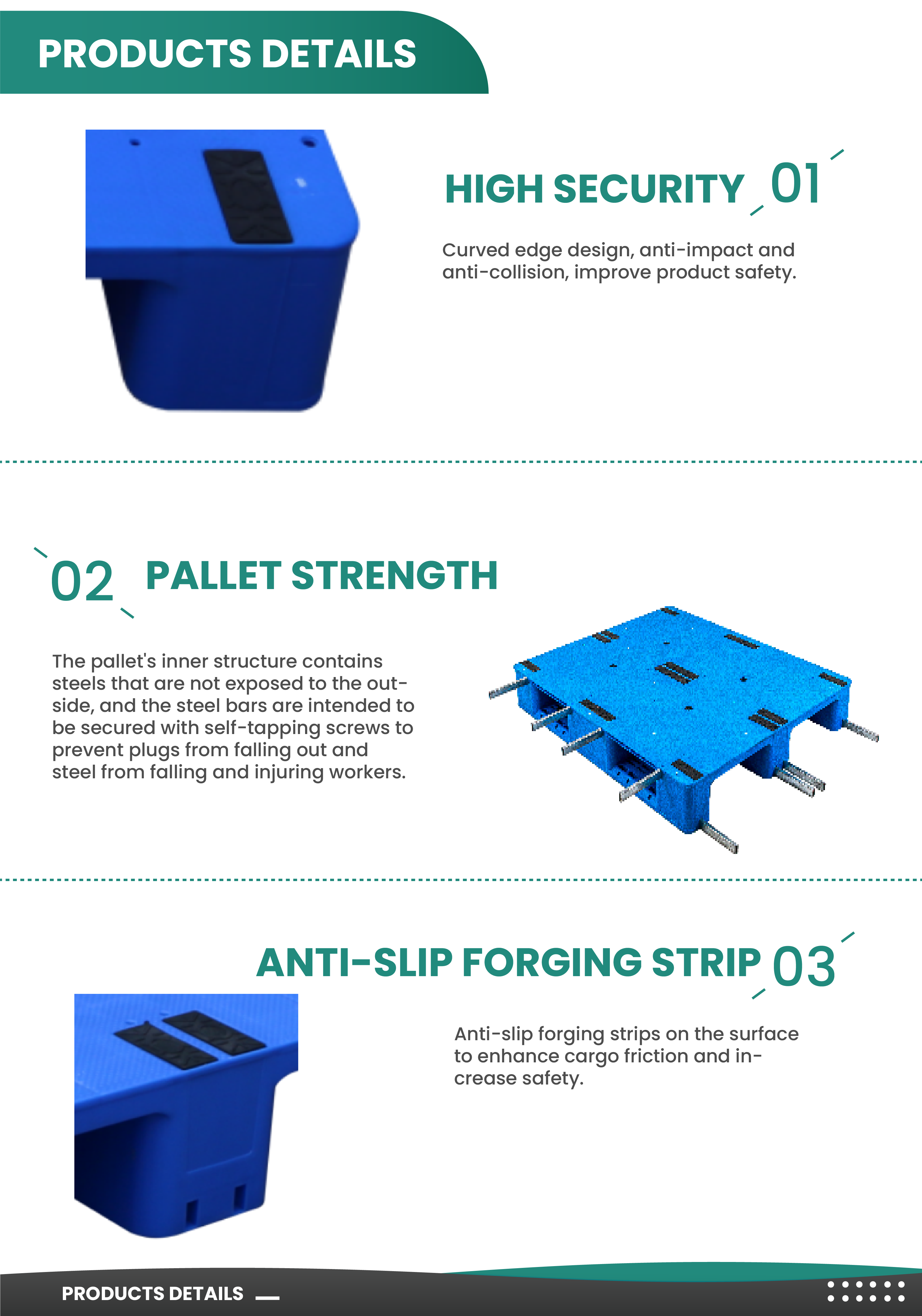 Plastic pallet testing display