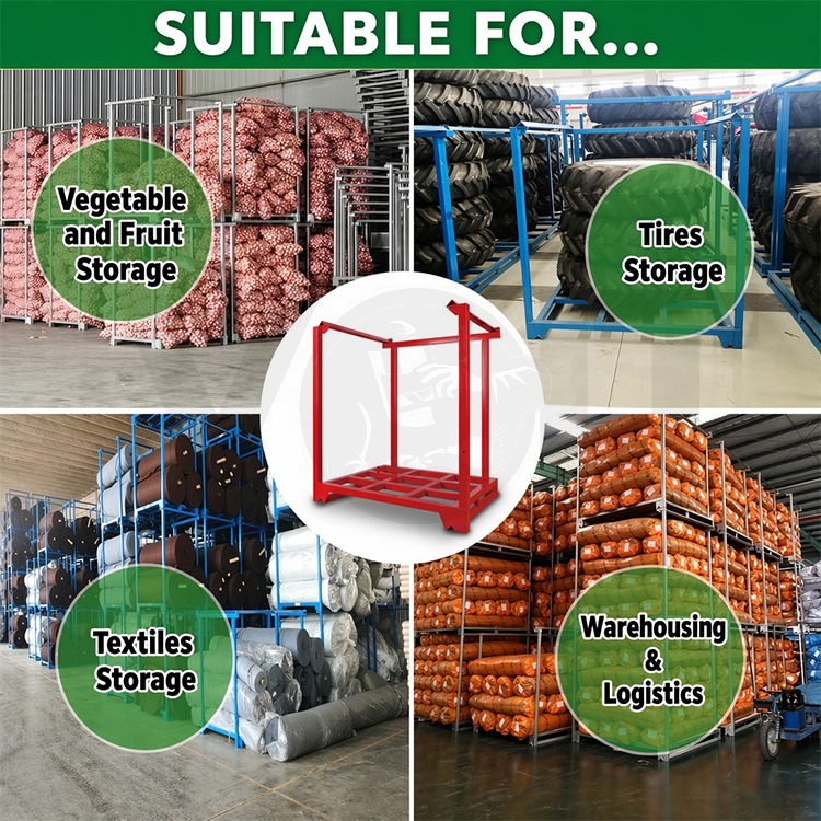 Color Customized Powder Coating Detachable Durability Stackable Pallet Rack Frame