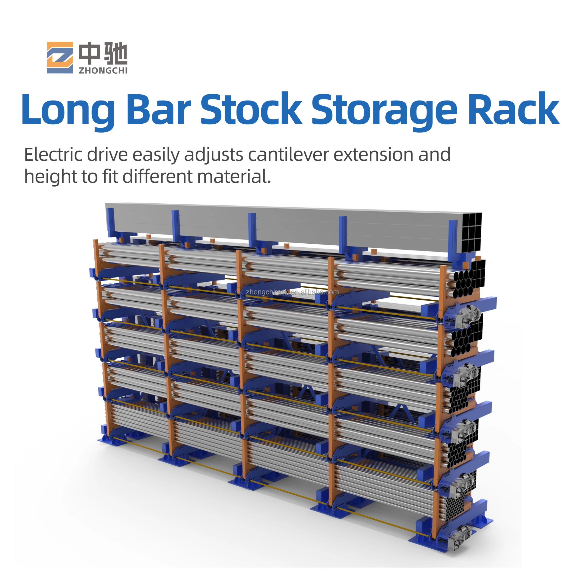 Automatic Multifunctional Telescopic Cantilever Racking System Heavy Load Capacity Expandable Double-Sided Powder Coated